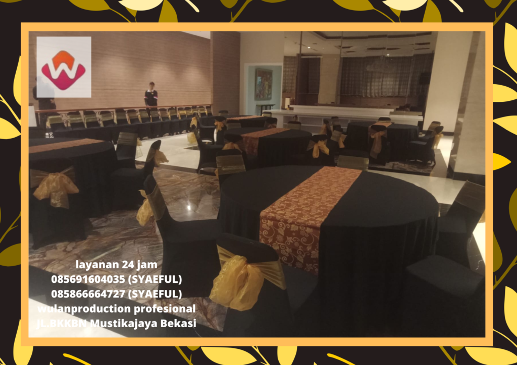 Sewa Meja Bulat Berkualitas Dengan Dekorasi Pita & Cover Bekasi