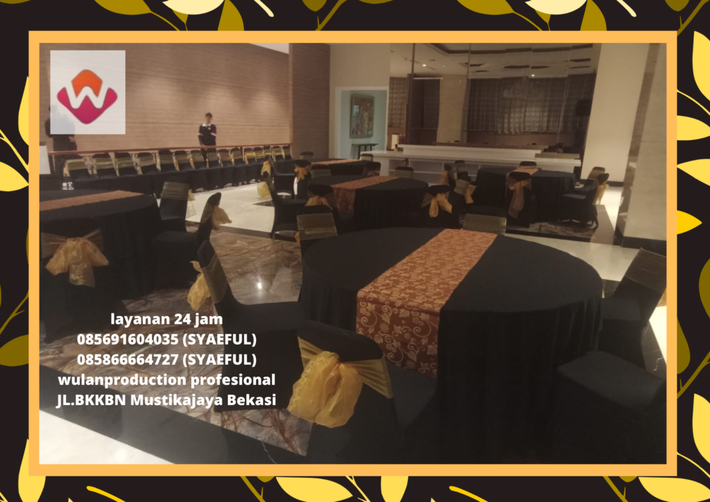 Sewa Meja Bulat Berkualitas Dengan Dekorasi Pita & Cover Bekasi