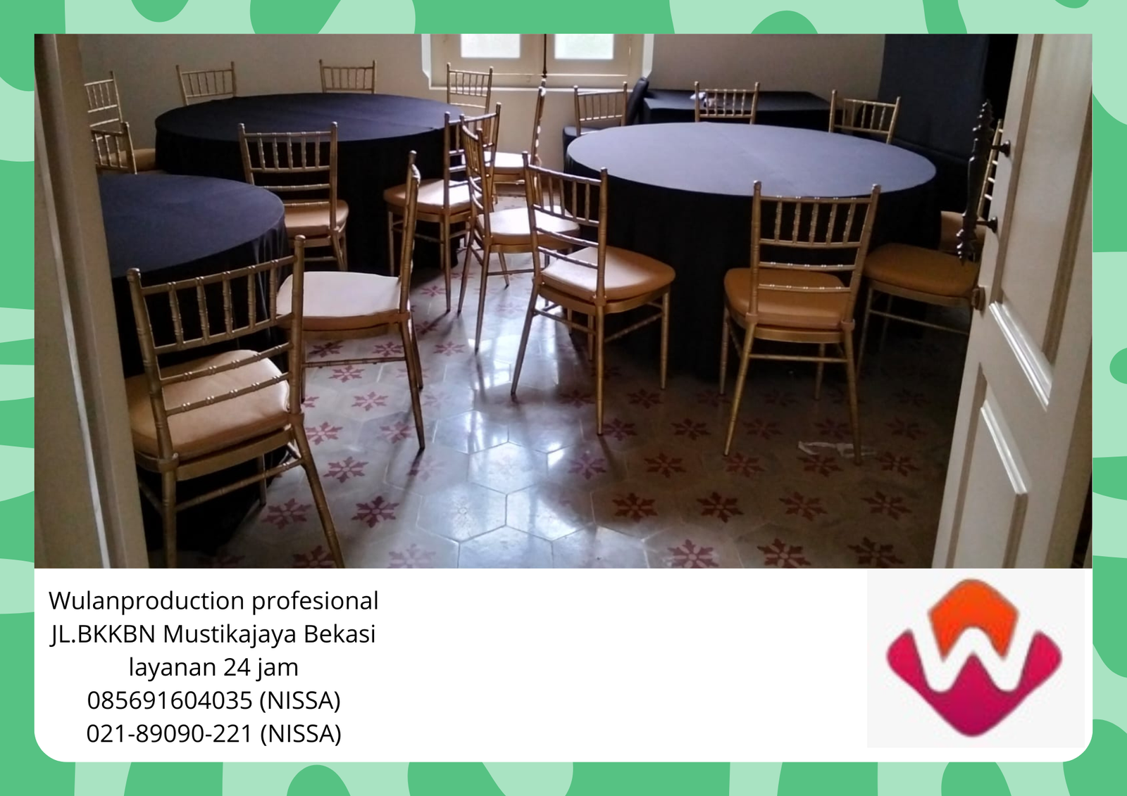 Pusat Sewa Kursi Tiffany Kayu gold dan Raoudtable Bandung