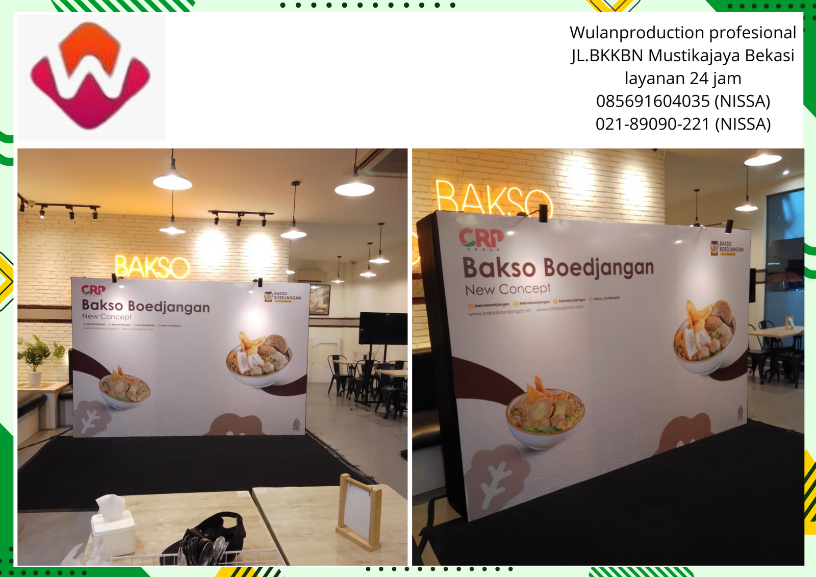 Rental Backdrop Photo Booth Event Bakso Budjangan Kramat Pela