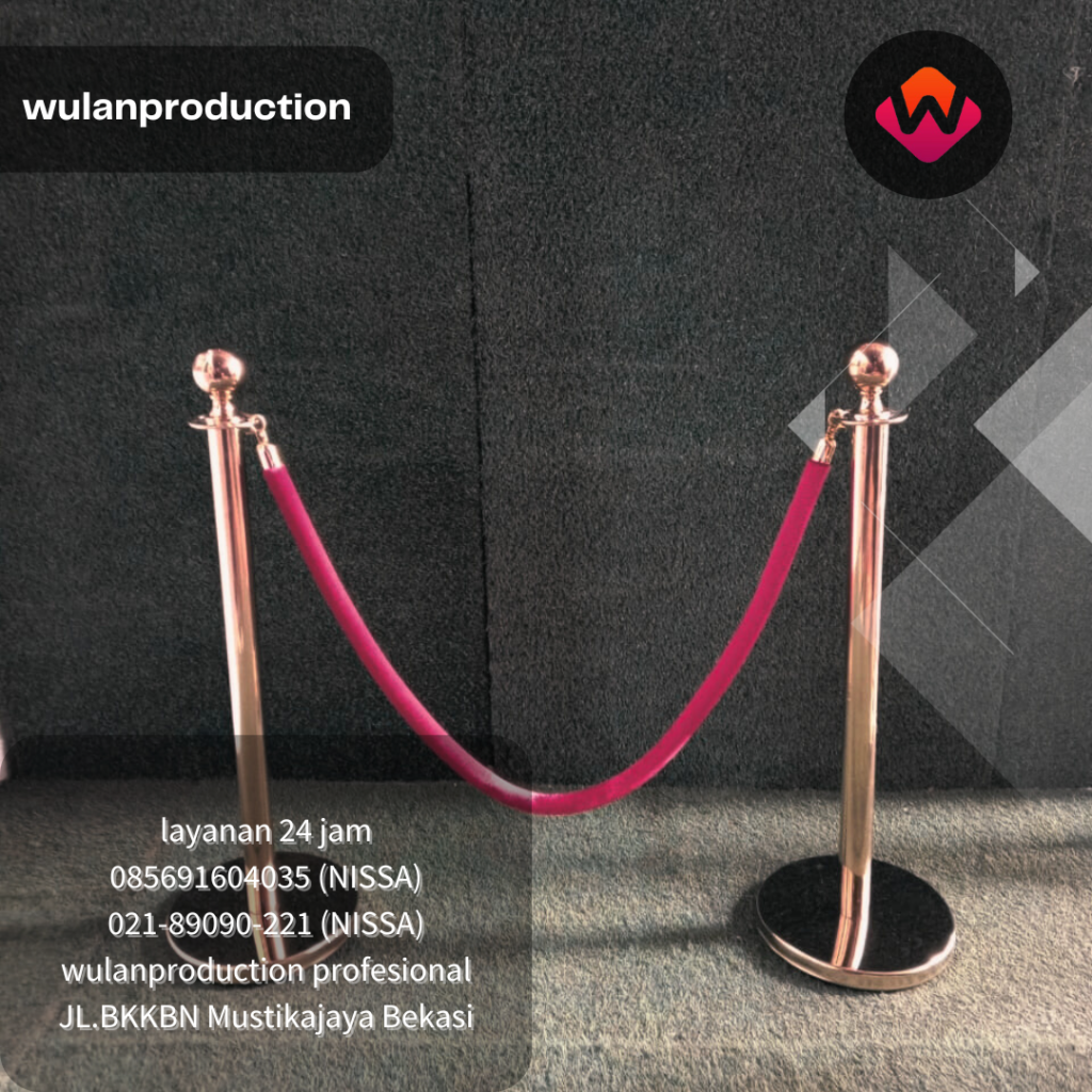 Rental Stand Rope VIP Tali Bludru Merah,Biru,Hitam Bogor