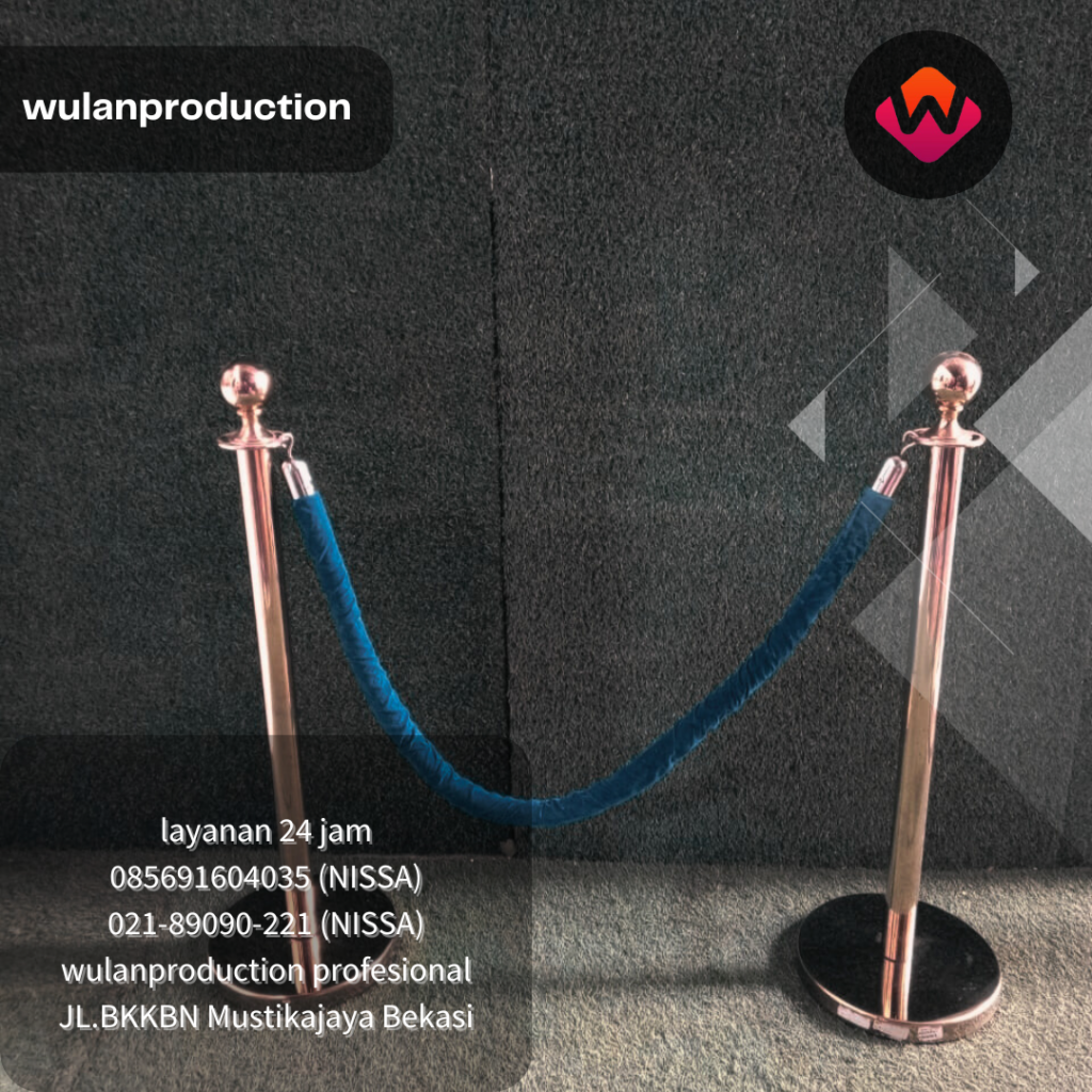 Rental Stand Rope VIP Tali Bludru Merah,Biru,Hitam Bogor