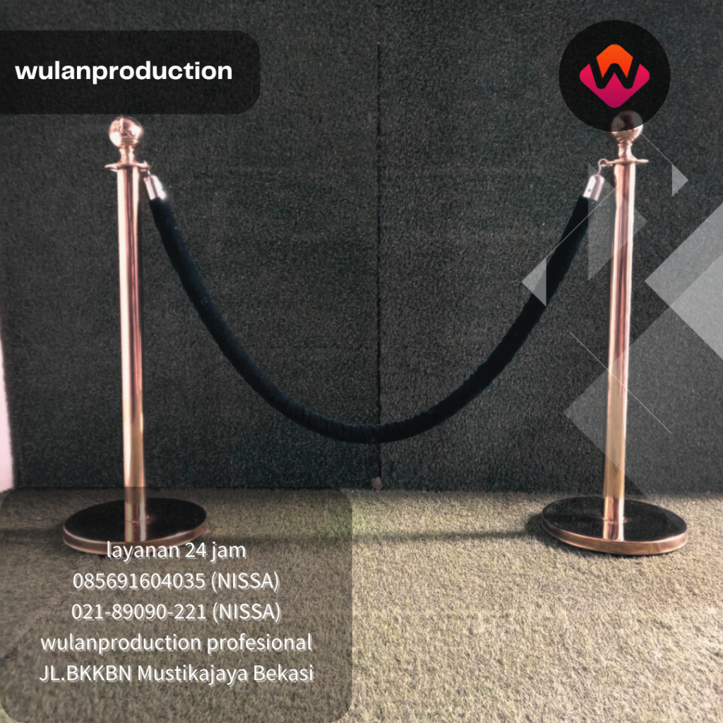 Rental Stand Rope VIP Tali Bludru Merah,Biru,Hitam Bogor