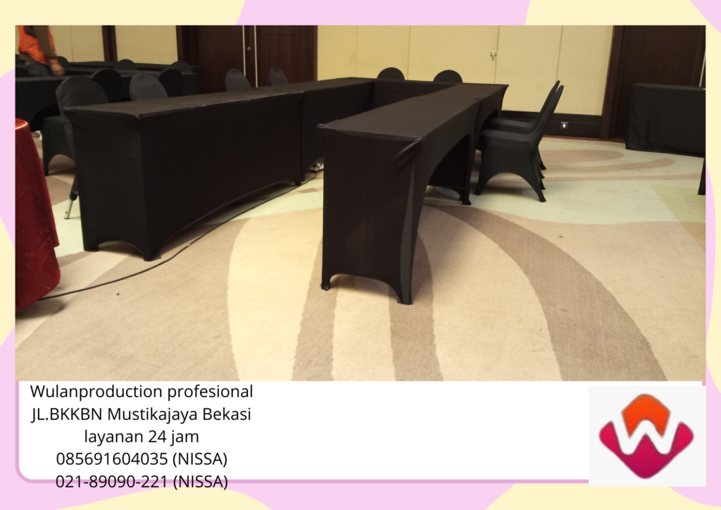 Retal Meja Cover Ketat Hitam Type Kotak Jakarta