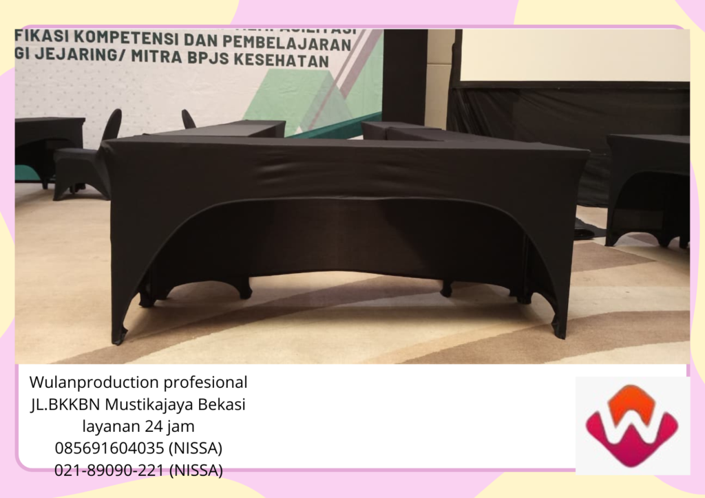 Retal Meja Cover Ketat Hitam Type Kotak Jakarta
