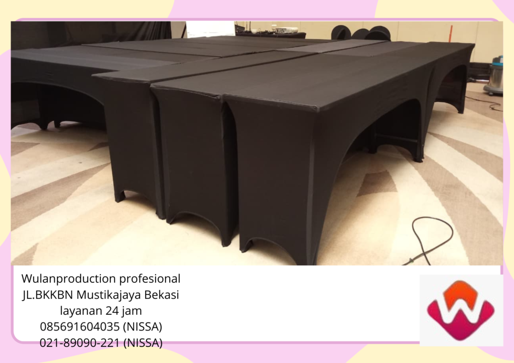 Retal Meja Cover Ketat Hitam Type Kotak Jakarta