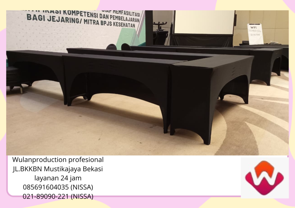 Retal Meja Cover Ketat Hitam Type Kotak Jakarta