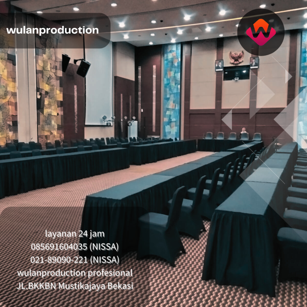 Sewa Meja Kotak & Kursi Cover Hitam Jakarta