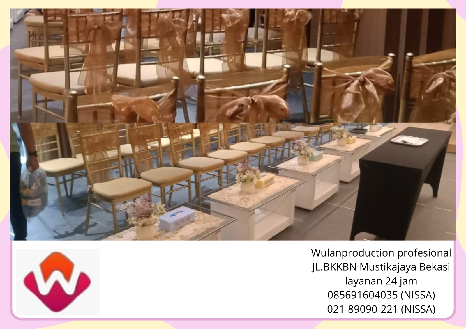 Vendor Sewa Kursi Tiffany Kayu Gold Karawang