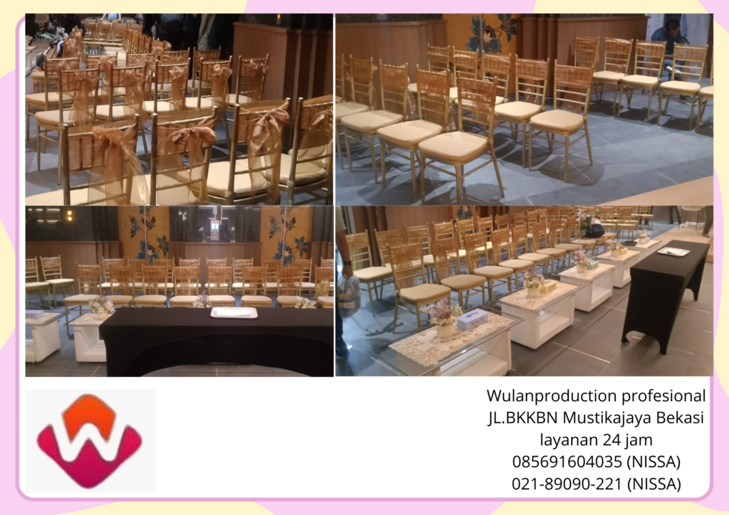 Vendor Sewa Kursi Tiffany Kayu Gold Karawang