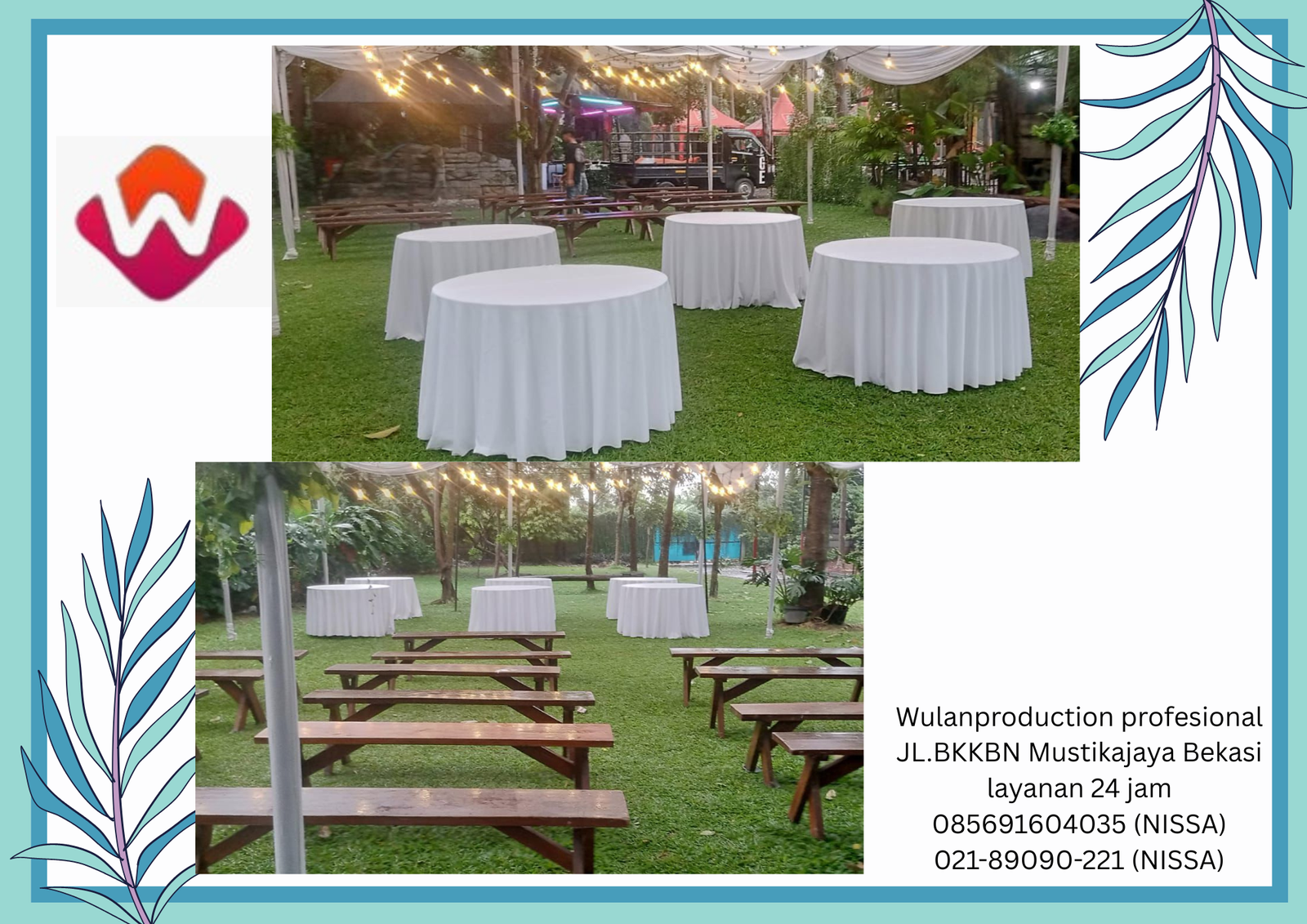 Vendor Sewa Kursi Taman Dan Round Table Cover putih Karawang