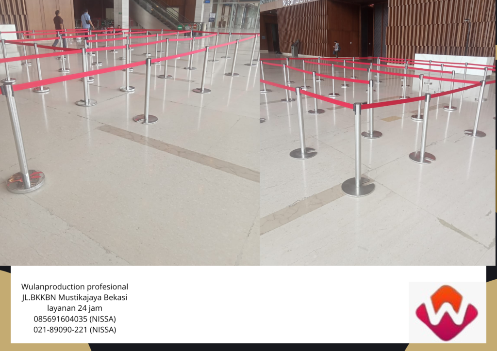 Pusat Sewa Partisi Dan Tiang Antrian Pita Merah bandung
