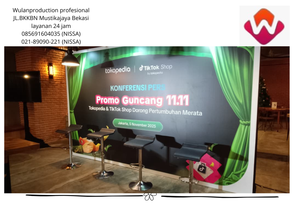 Sewa Backdrop Photo Booth Kursi Bar Hitam Lampu Sorot Bogor