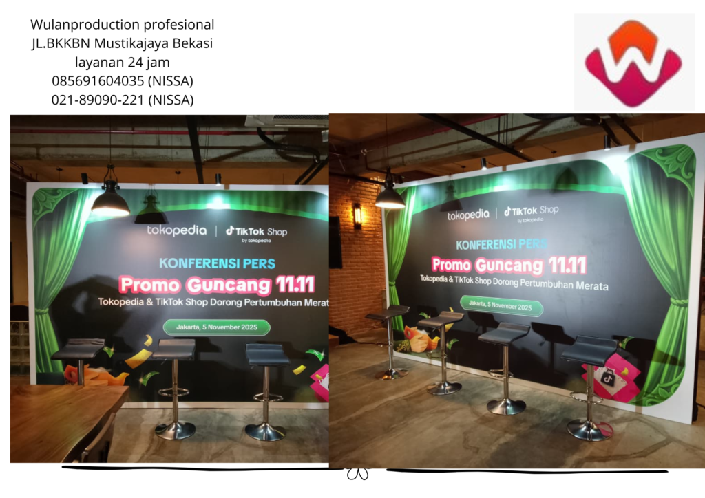Sewa Backdrop Photo Booth Kursi Bar Hitam Lampu Sorot Bogor