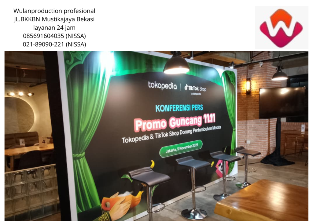 Sewa Backdrop Photo Booth Kursi Bar Hitam Lampu Sorot Bogor