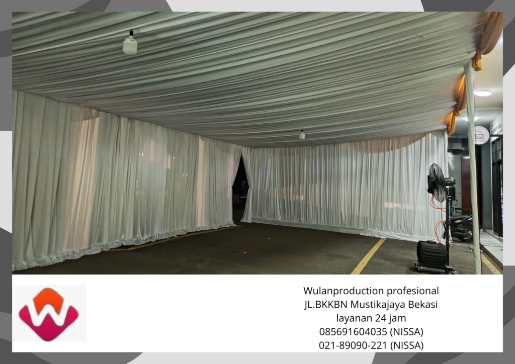 Rental Tenda Serut Kain Rempel Putih Bekasi