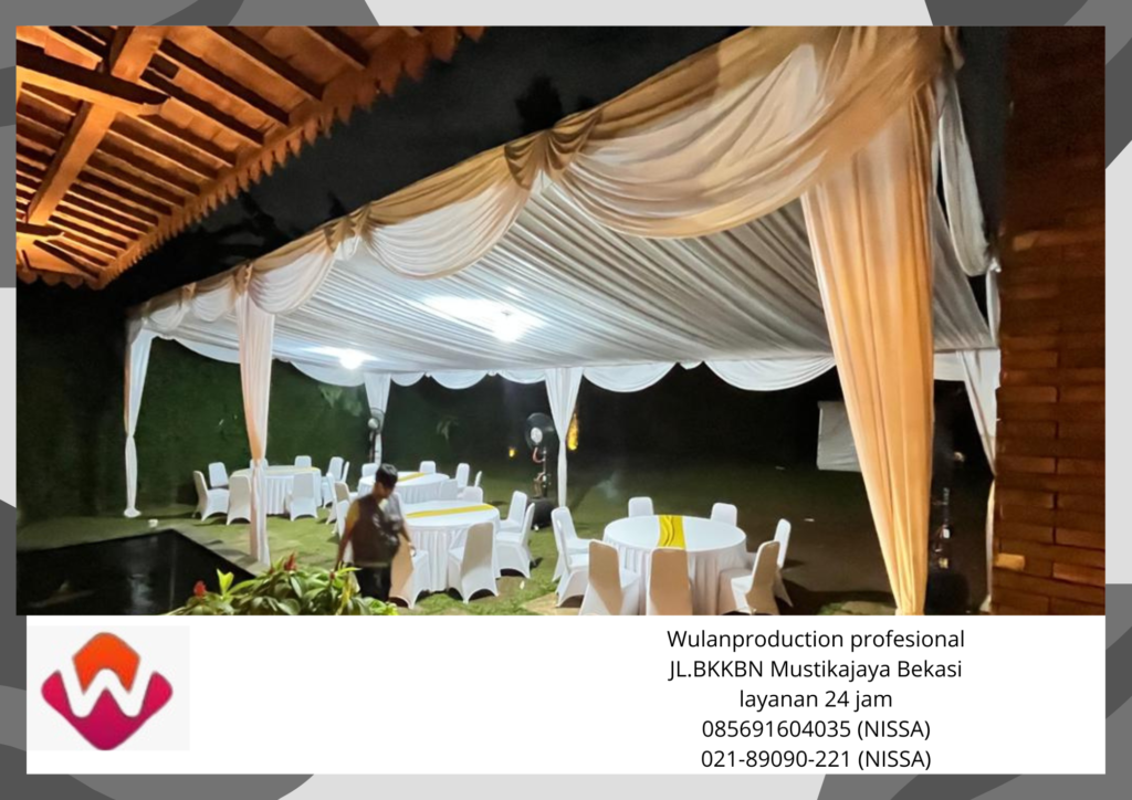 Rental Tenda Serut Kain Rempel Putih Bekasi