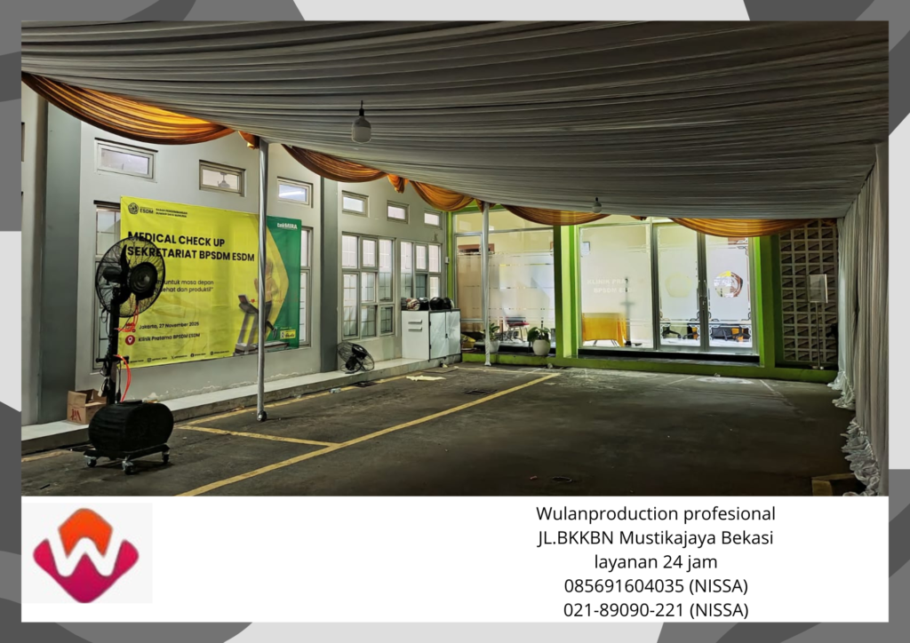 Rental Tenda Serut Kain Rempel Putih Bekasi