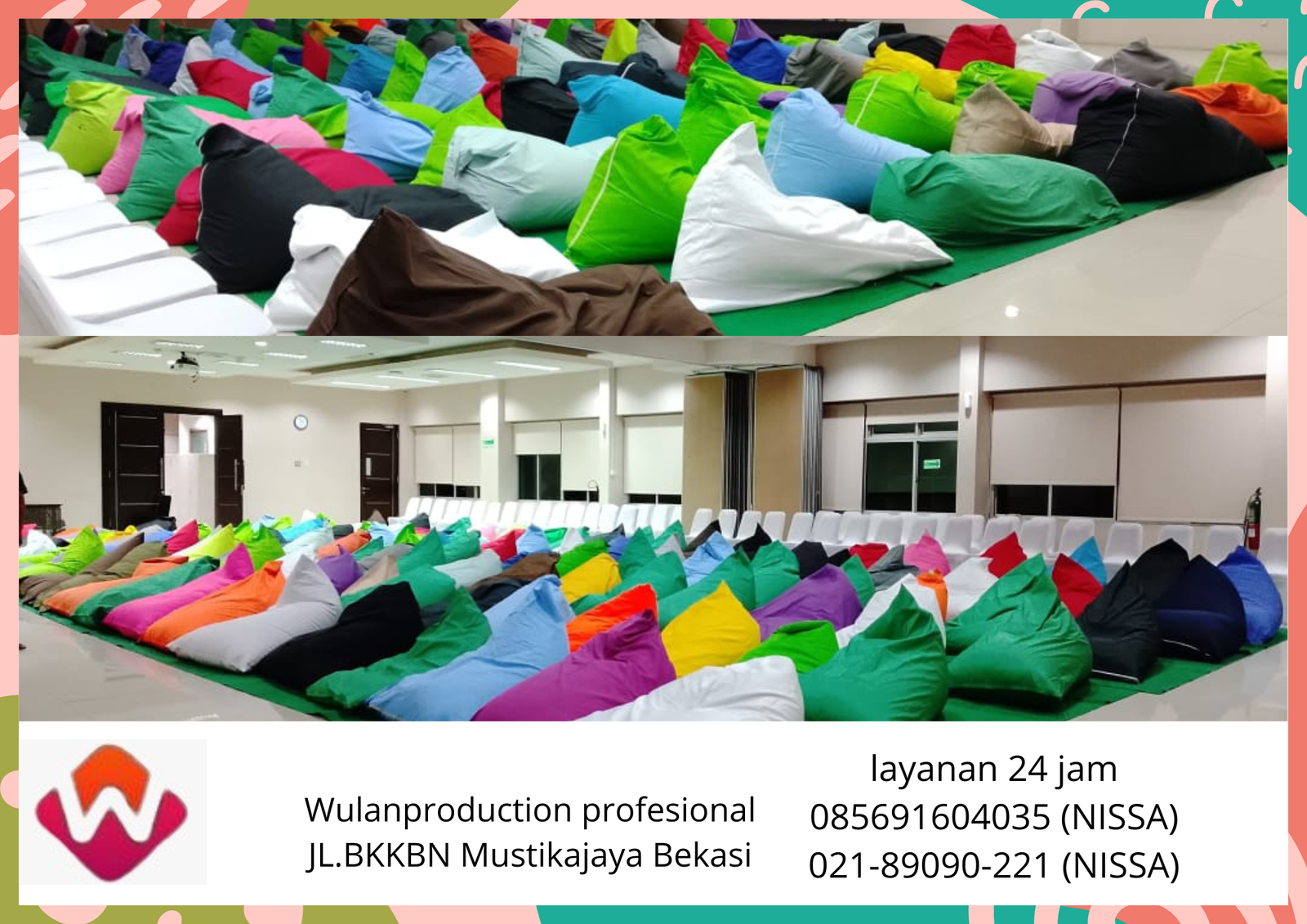 Jasa Sewa Beanbag Aneka Warna area bandung