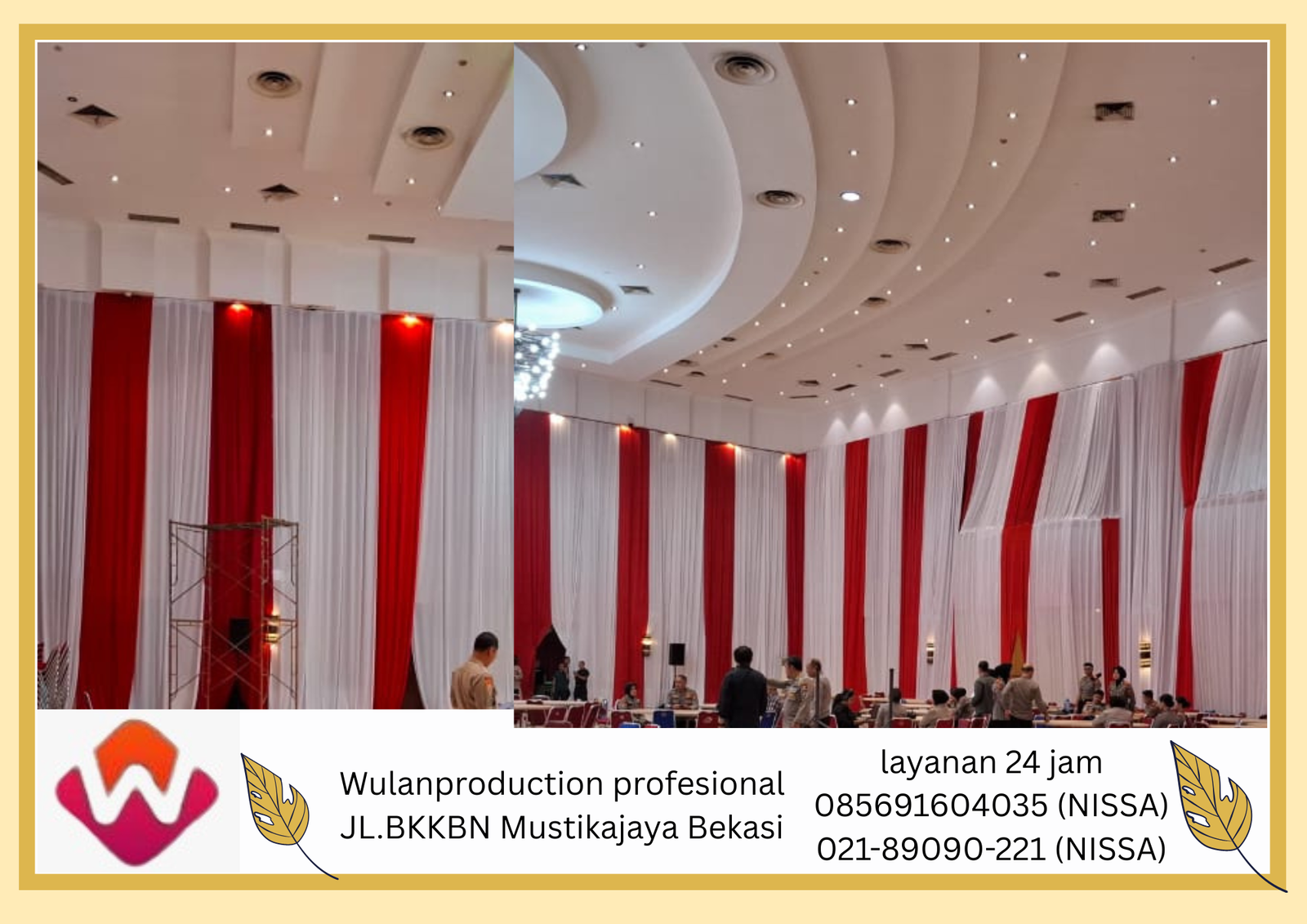 Vendor Sewa Tirai Putih Merah Filamin Jakarta