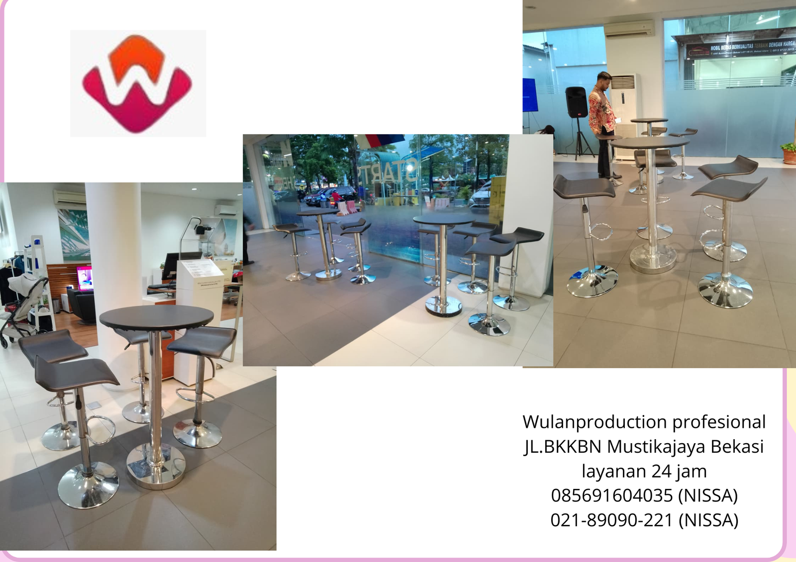 Rental Barstool Hitam Kursi Kotak Jakarta