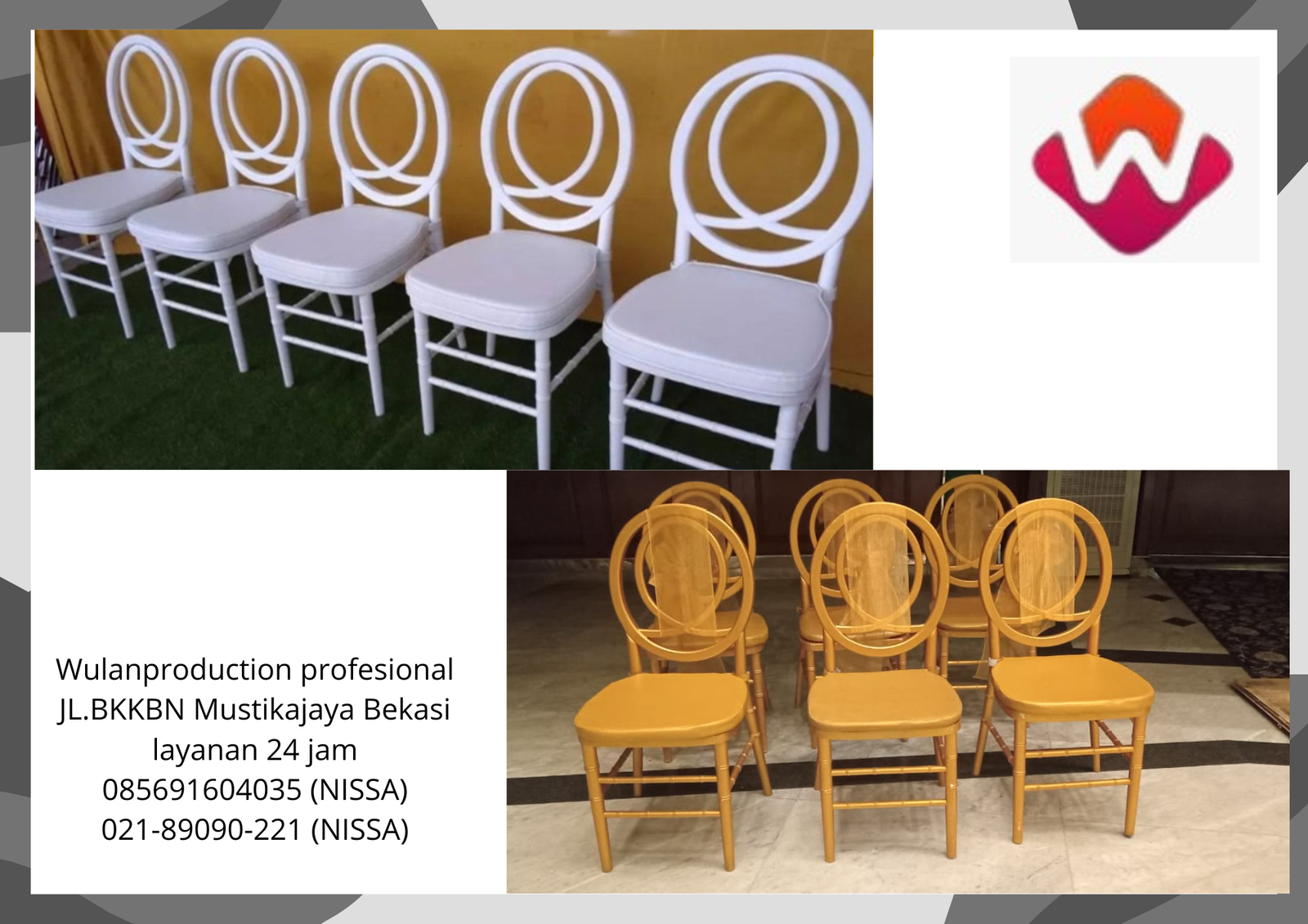 Rental Kursi Olivia Putih Dan Gold type Vip Area Depok