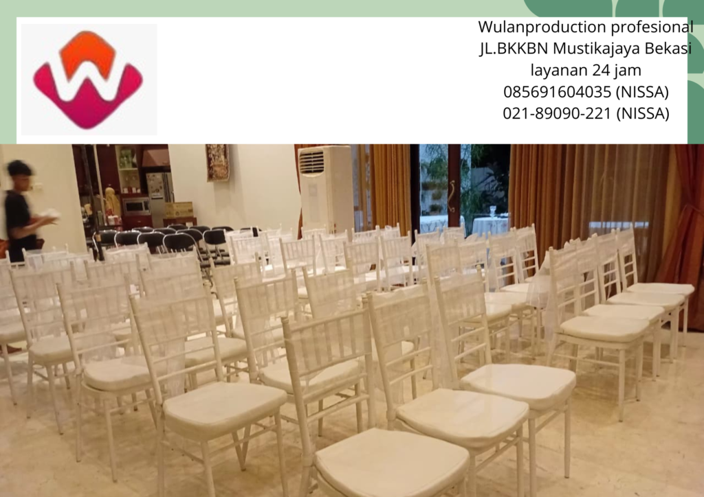 Rental Kursi Tiffany Putih Lengkap Pita Cikarang