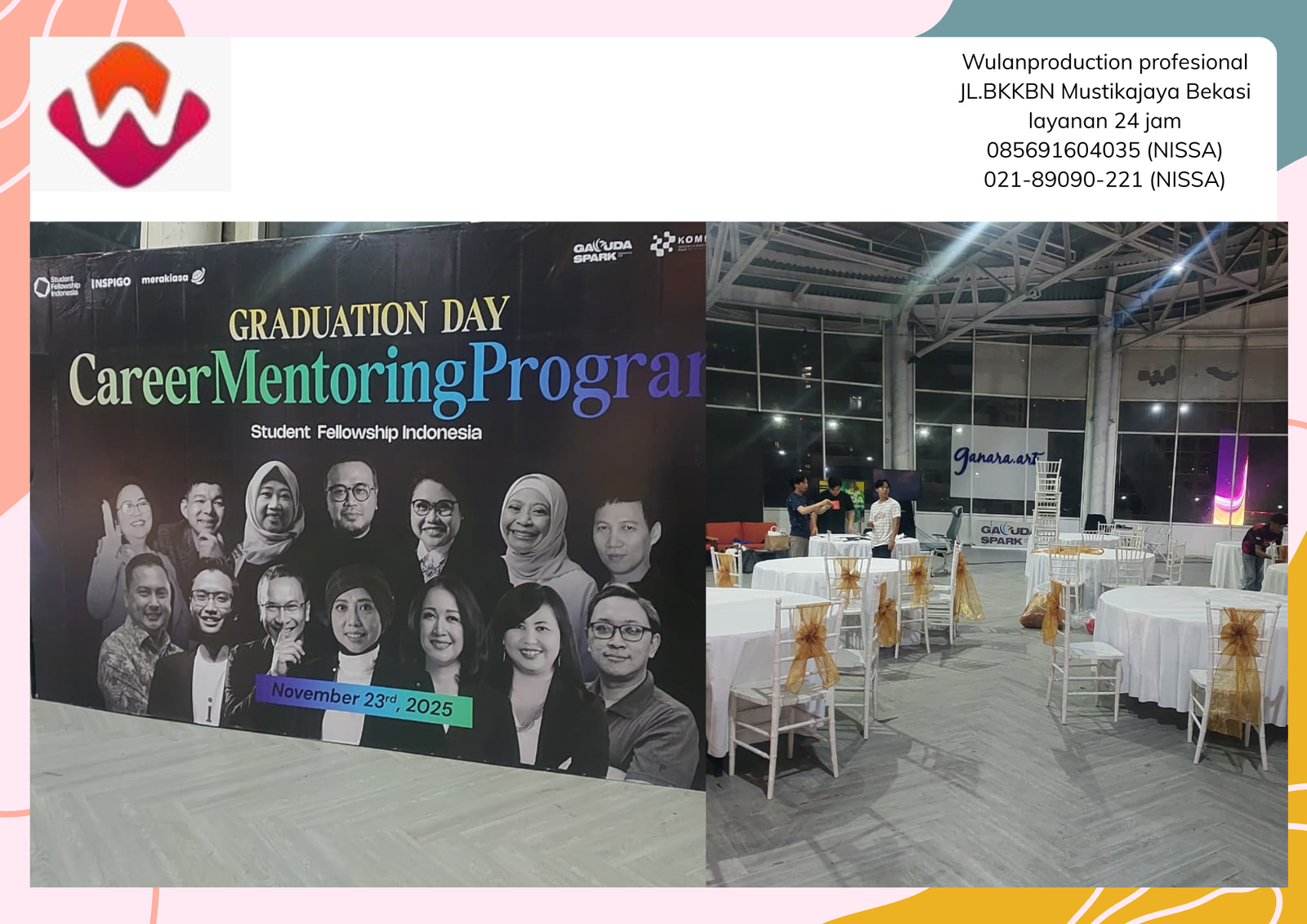 Rental Meja Bulat dan Backdrop Area Bandung