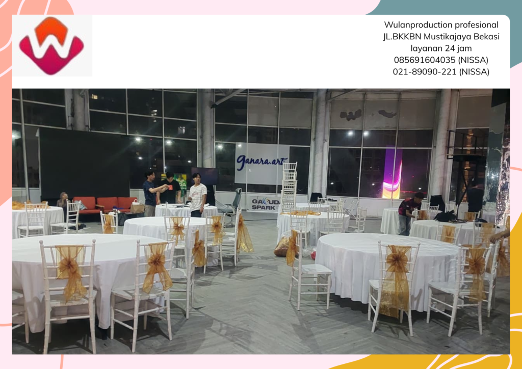 Rental Meja Bulat dan Backdrop Area Bandung