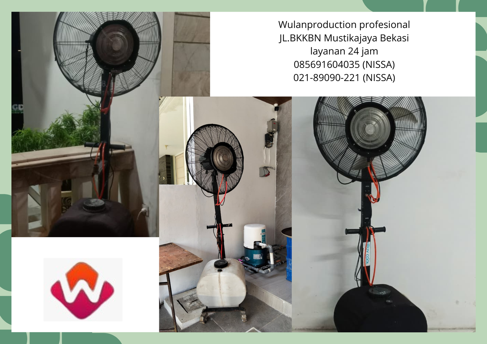 Rental Misty Fan uap air Area Bekasi