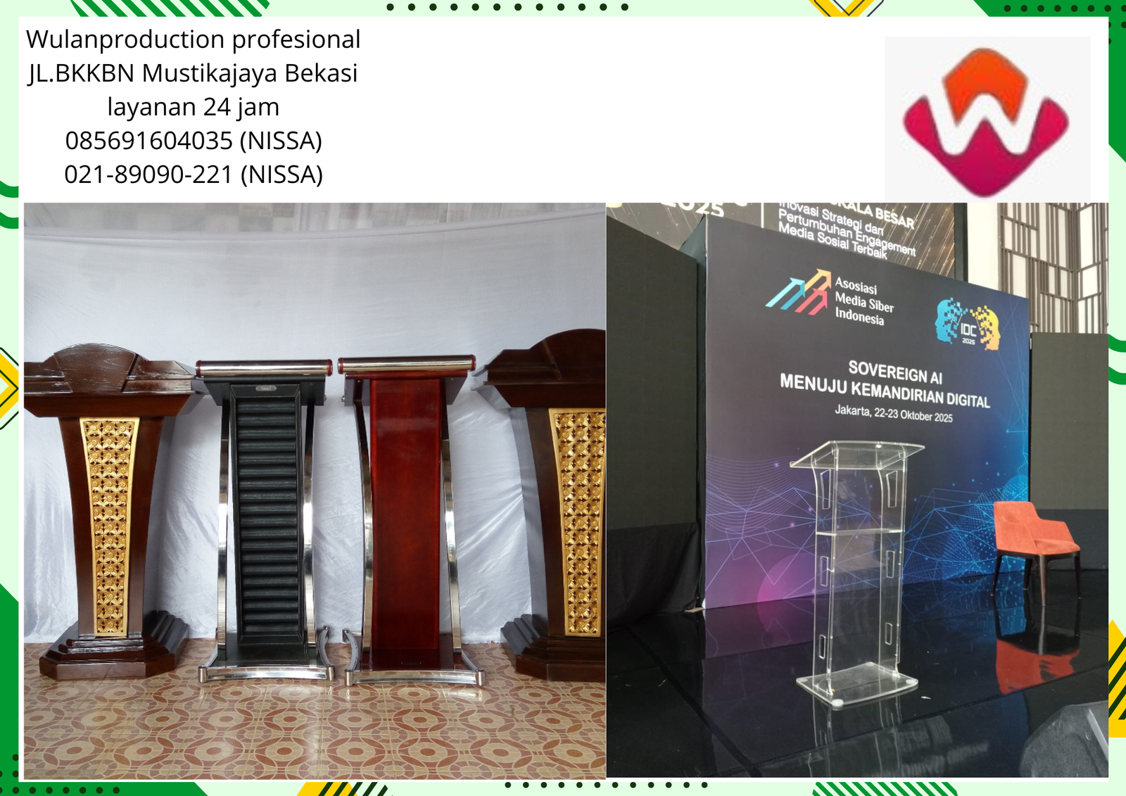 Rental Podium VIP Acrylic Dan Kayu Jati di BSD