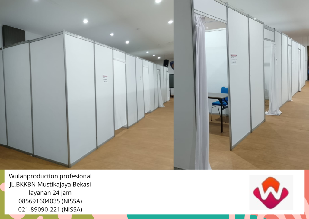Rental Ruang Partisi Putih Tirai Kain Jakarta