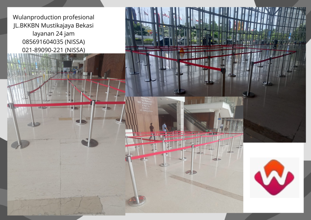 Rental Tiang Antrian Stainless Pita Merah Jakarta Barat