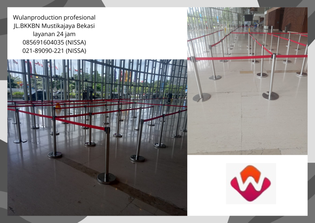 Rental Tiang Antrian Stainless Pita Merah Jakarta Barat