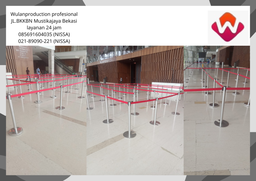 Rental Tiang Antrian Stainless Pita Merah Jakarta Barat