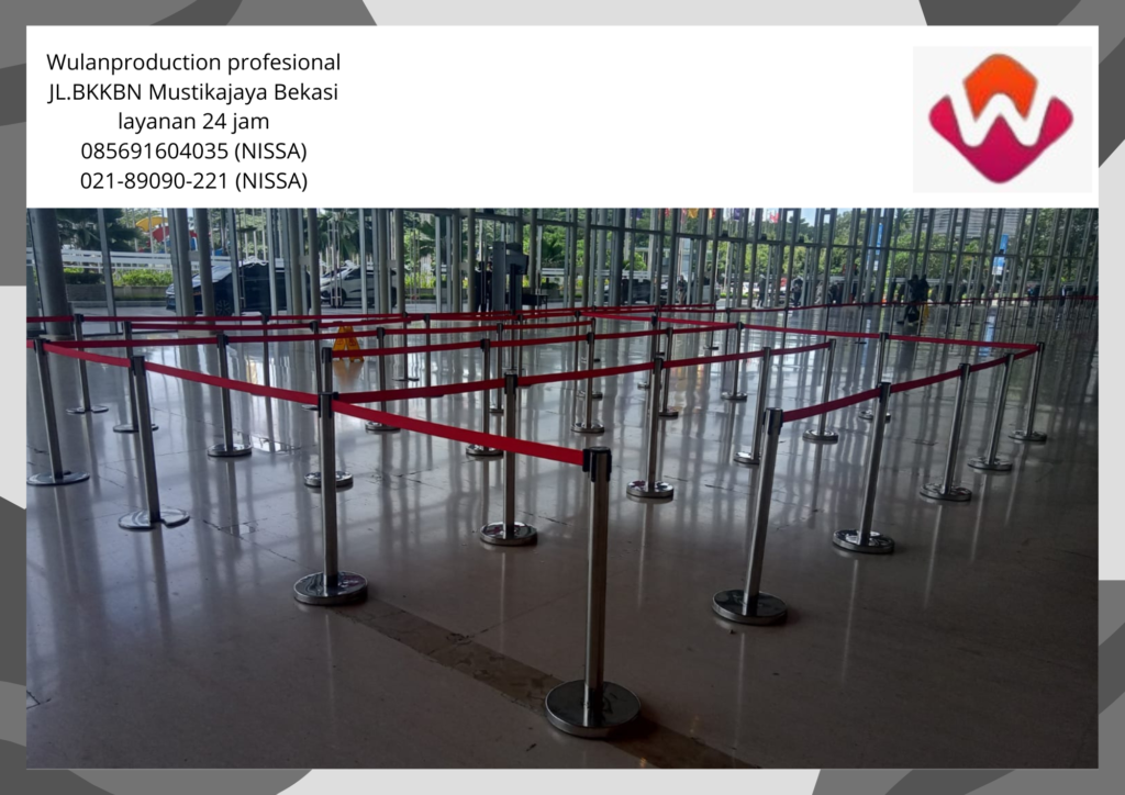 Rental Tiang Antrian Stainless Pita Merah Jakarta Barat