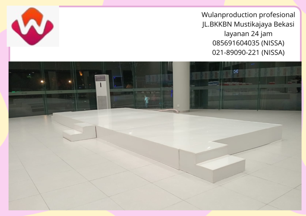 Sewa Backdrop Panggung Melaminto Putih Tiang Antrian Jakarta