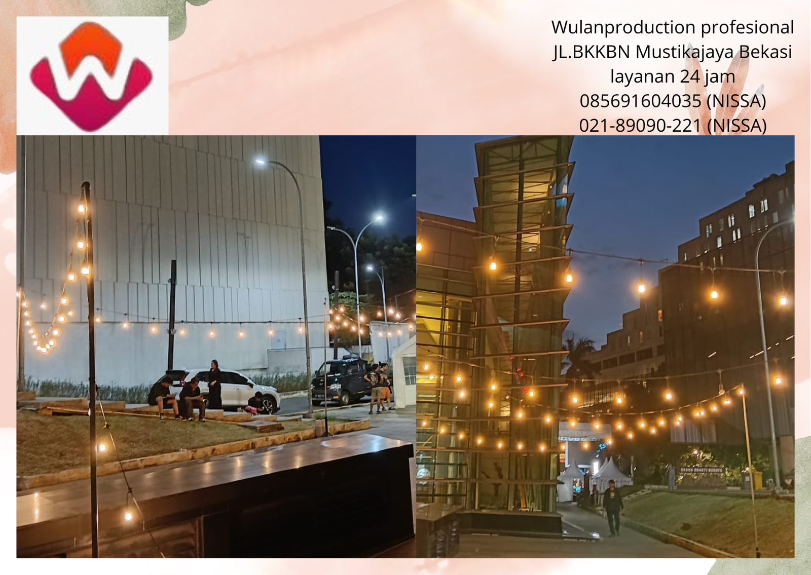 Sewa Lampu Taman Gantung Set Tiang Area Bandung