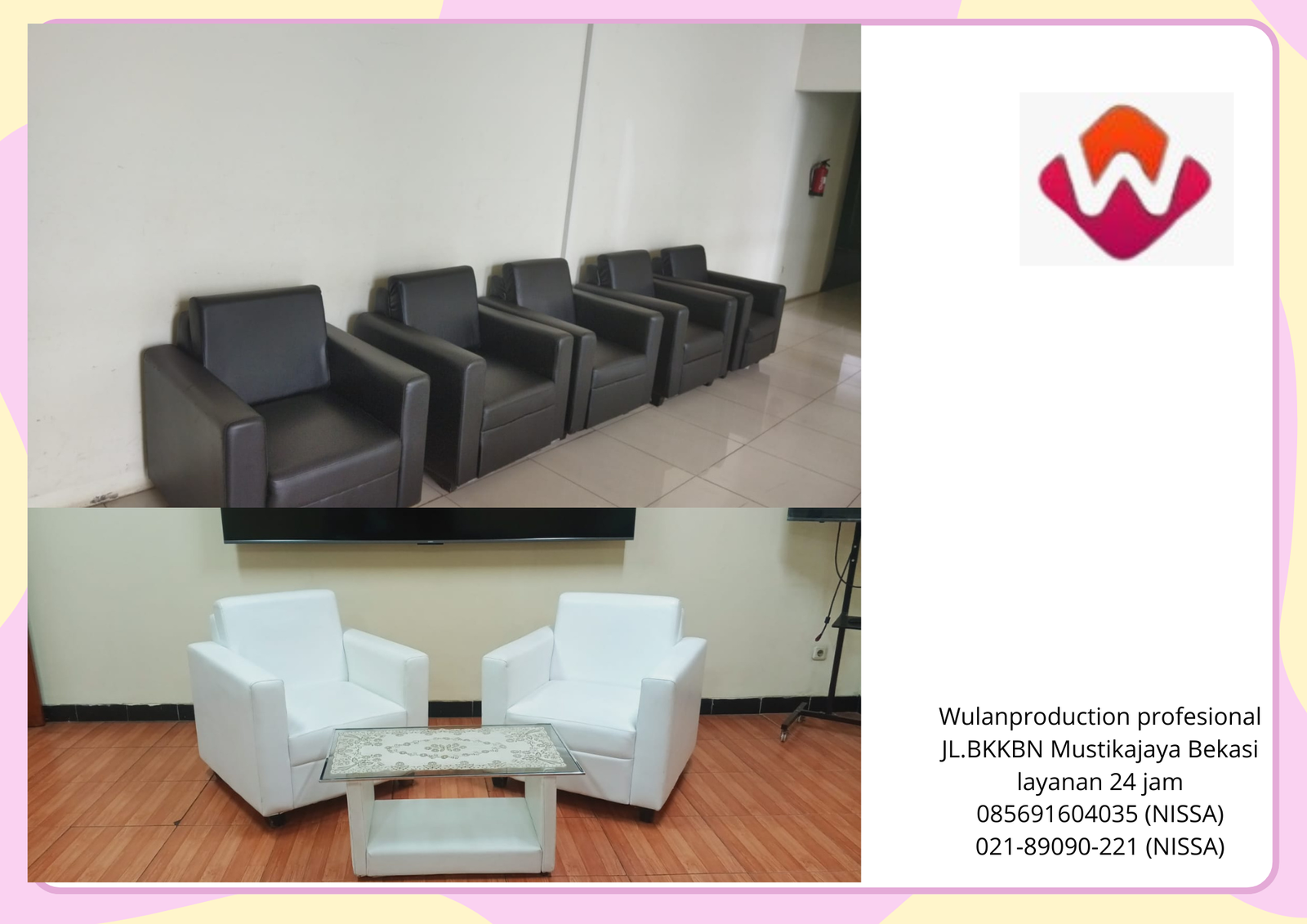 Rental Sofa Warna Hitam Dan Putih Type Single di Bandung