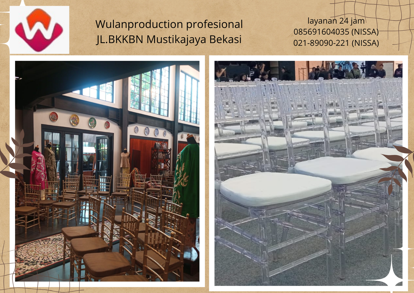 Vendor Sewa Kursi Tiffany Type Kayu Dan Acrylic VIP Jakarta
