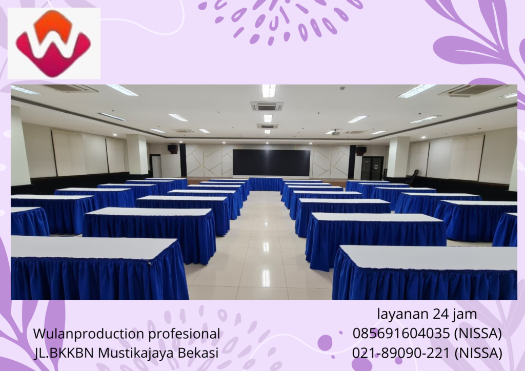 Jasa Rental Meja IBM Cover Biru Putih Area Bekasi
