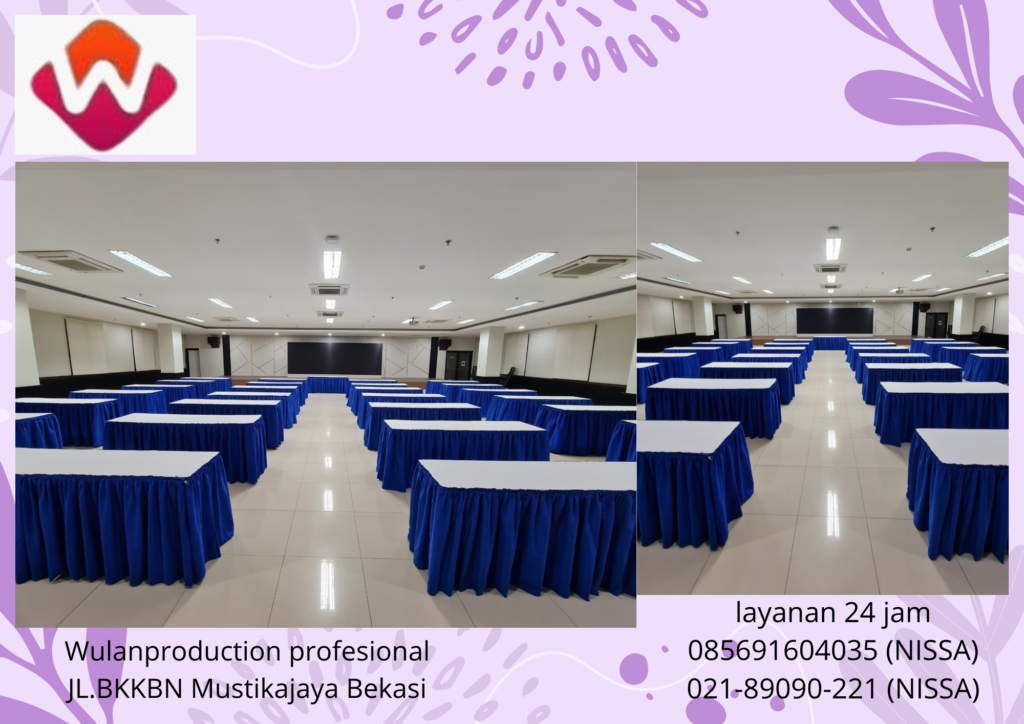 Jasa Rental Meja IBM Cover Biru Putih Area Bekasi