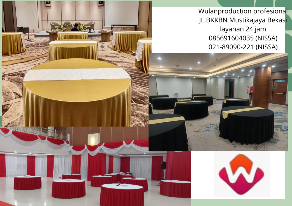 Vendor Sewa Meja Bulat Full Cover Bandung
