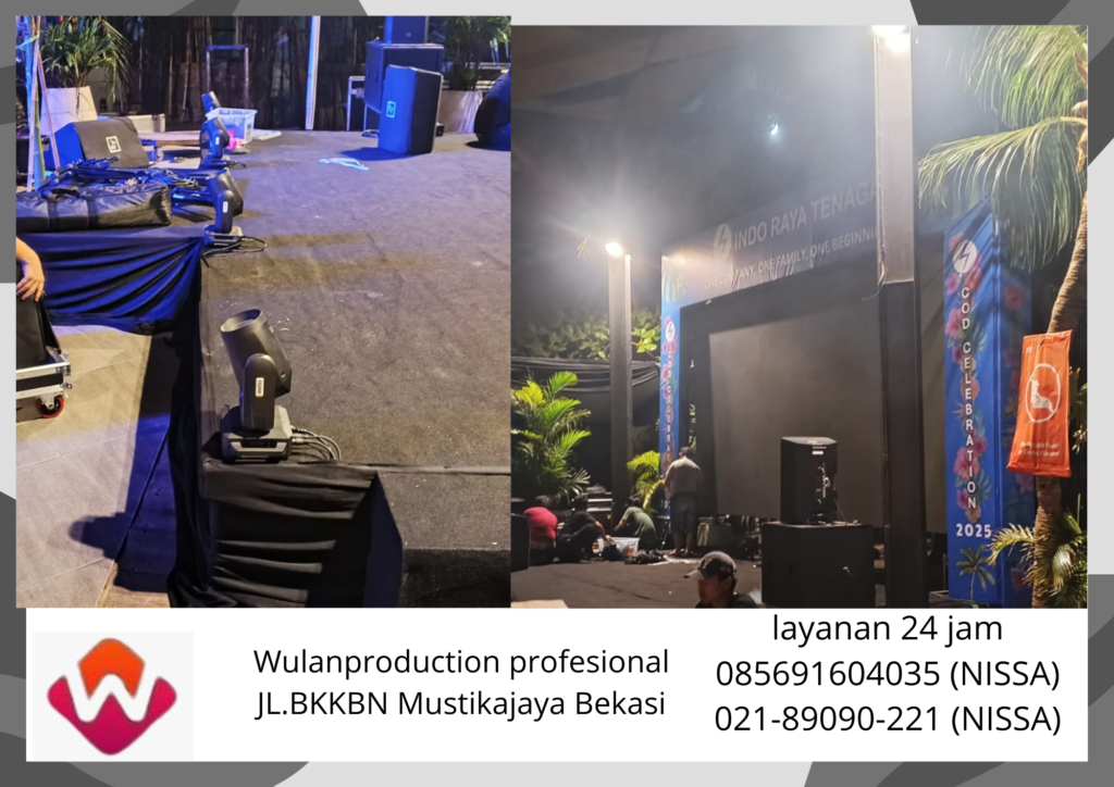 Rental Panggung Fin Karpet Hitam Frame Led  Karawang