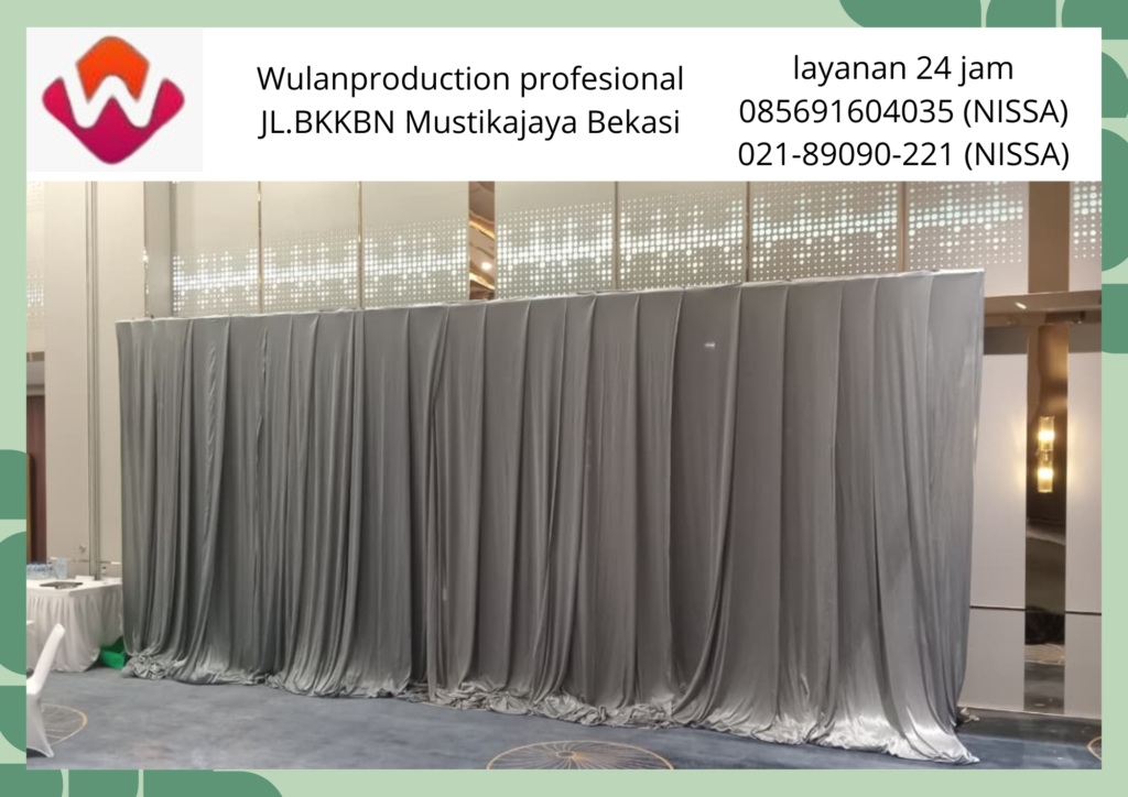 Sewa Tirai Abu Abu Ukuran Tinggi Berkualitas karawang