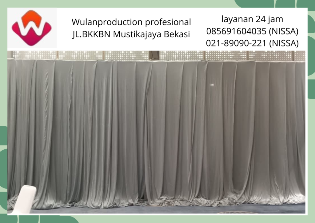 Sewa Tirai Abu Abu Ukuran Tinggi Berkualitas karawang