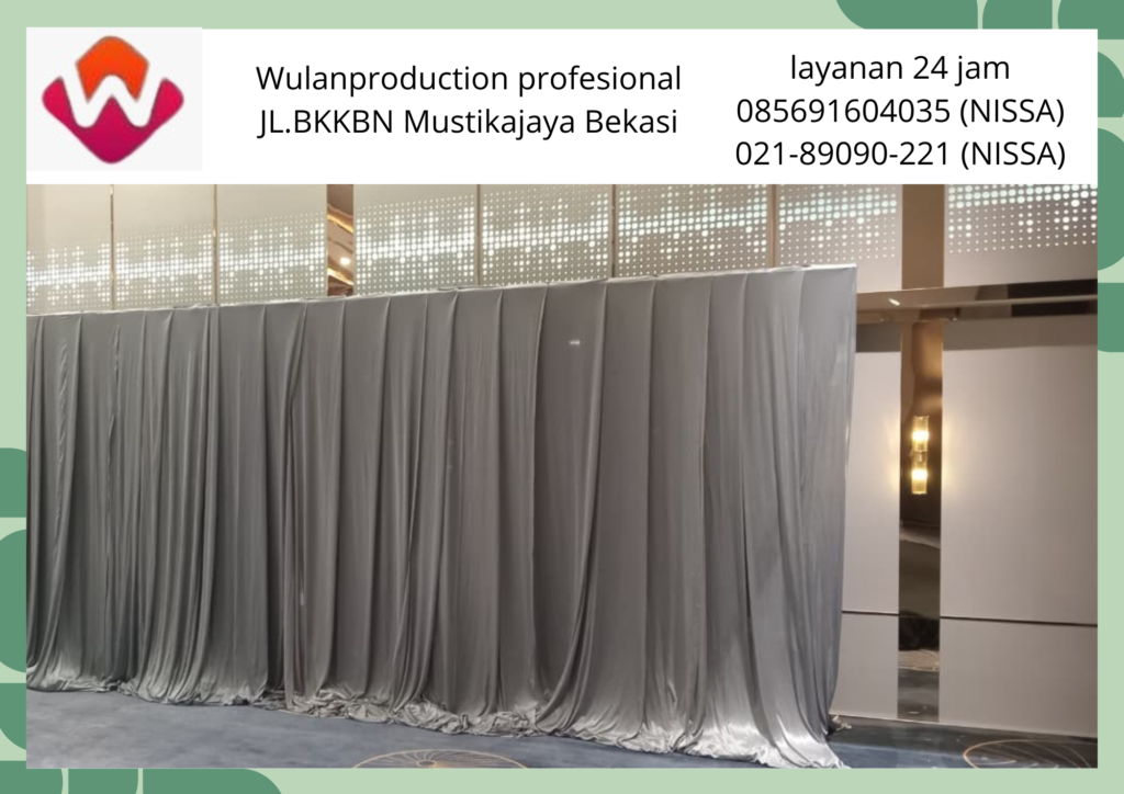 Sewa Tirai Abu Abu Ukuran Tinggi Berkualitas karawang