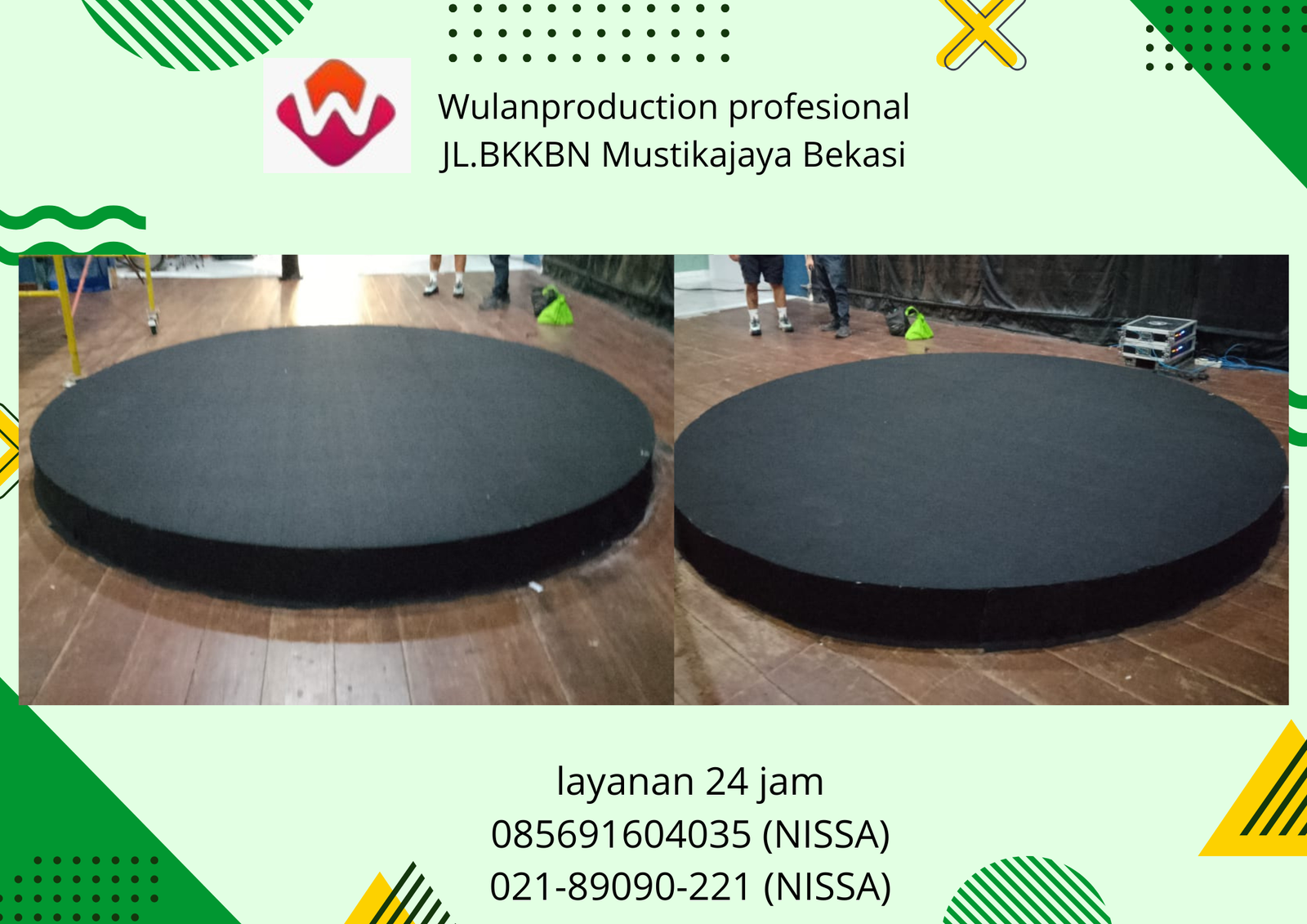 Rental Round Stage Karpet Hitam Area Jakarta