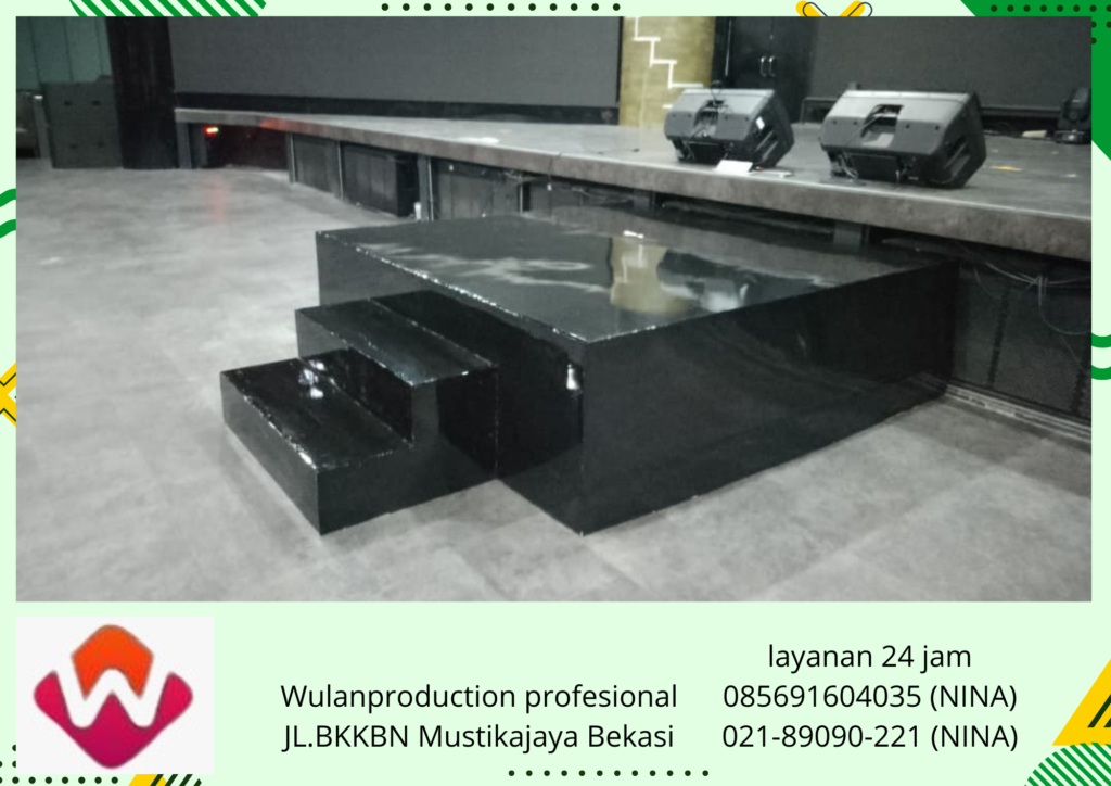 Jasa Sewa Panggung Melaminto Hitam Tirai Hitam Area Cakung