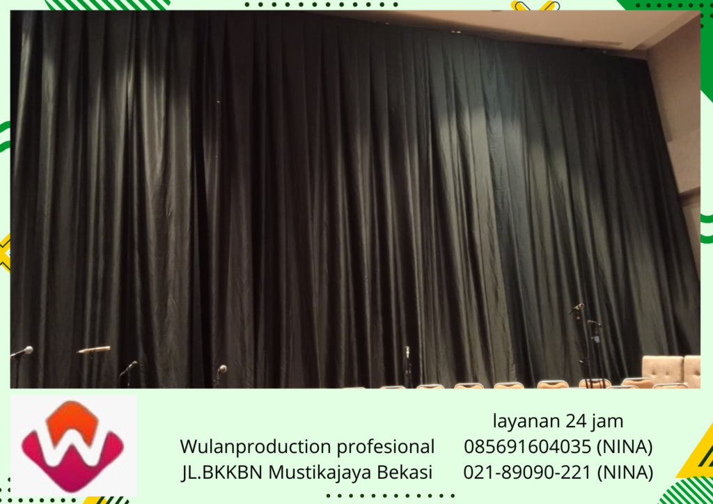 Jasa Sewa Panggung Melaminto Hitam Tirai Hitam Area Cakung